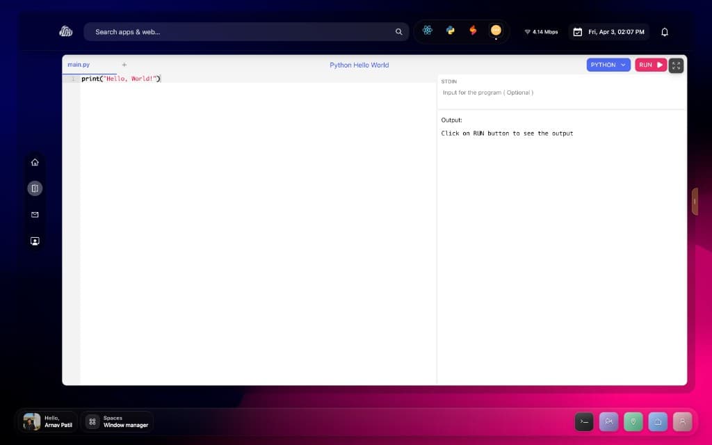 Touch OS compact launcher and controls